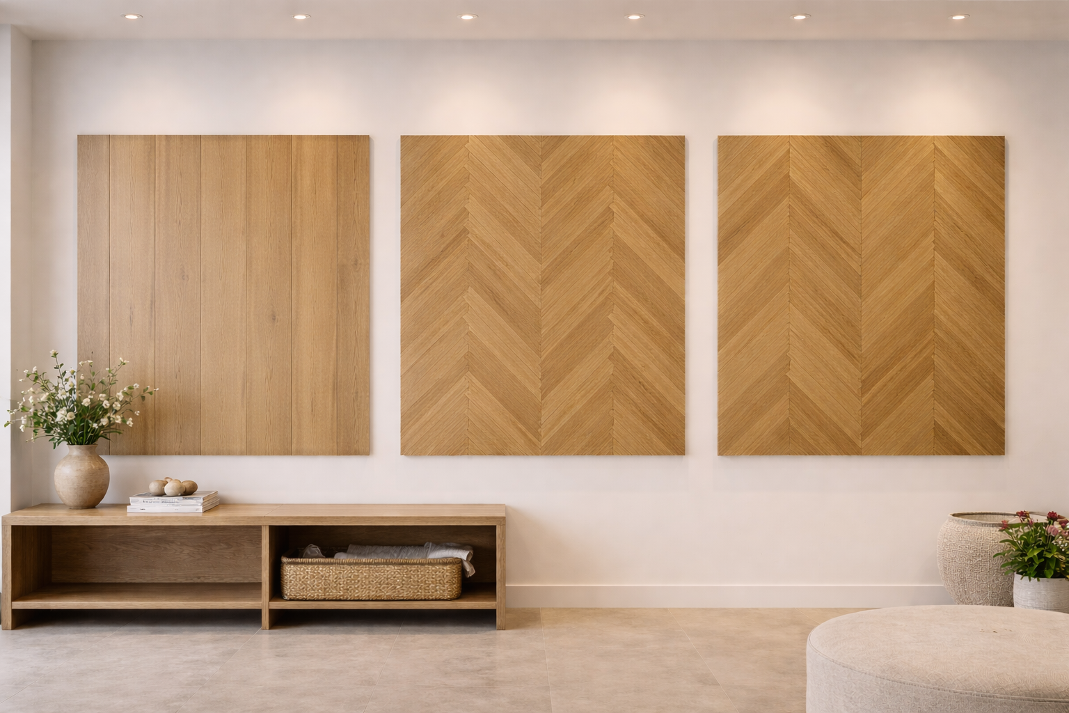 Panneau d'échantillon chêne naturel 1m20 × 1m20