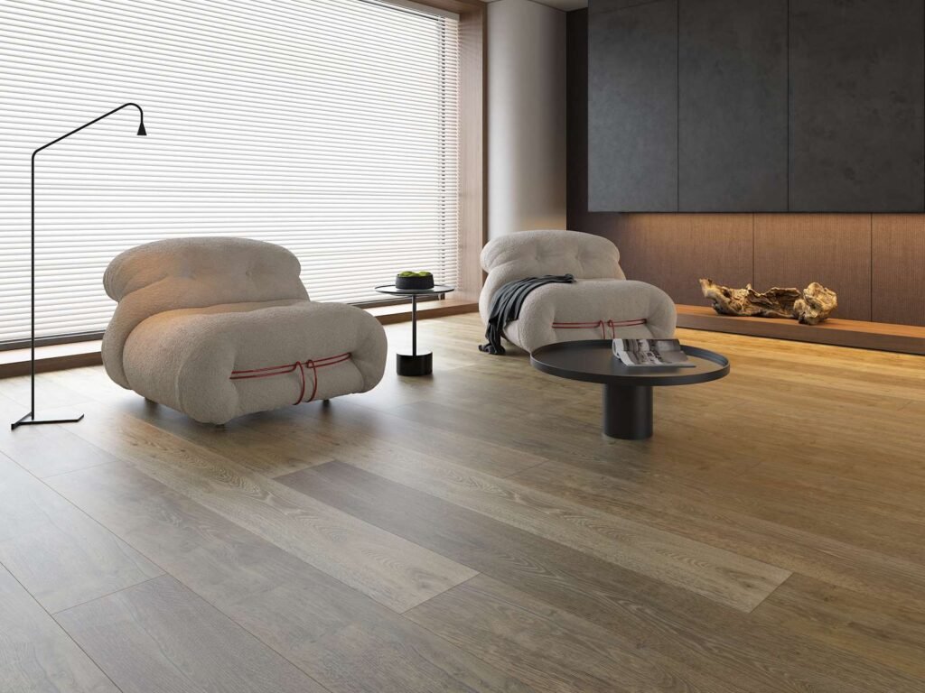 Parquet Chêne Heritage — Vieilli Réactif Gris Charbon (Huile Dure) 220×2200