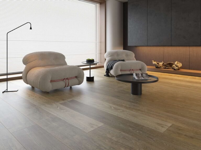 Eiken Parket Heritage — Reactief verouderd Gris Charbon (Hardwaxolie) 220×2200