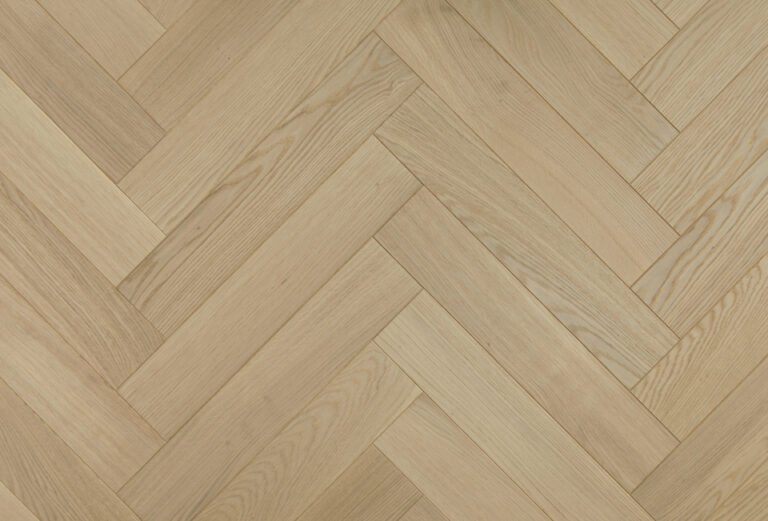 Eiken Parket Visgraat Rustiek — Huile cire Vanilla brossé 13×70×490