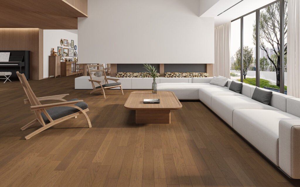 Parquet Chêne Builder's Line — Brossé Vernis Mat Coffee 125×RL