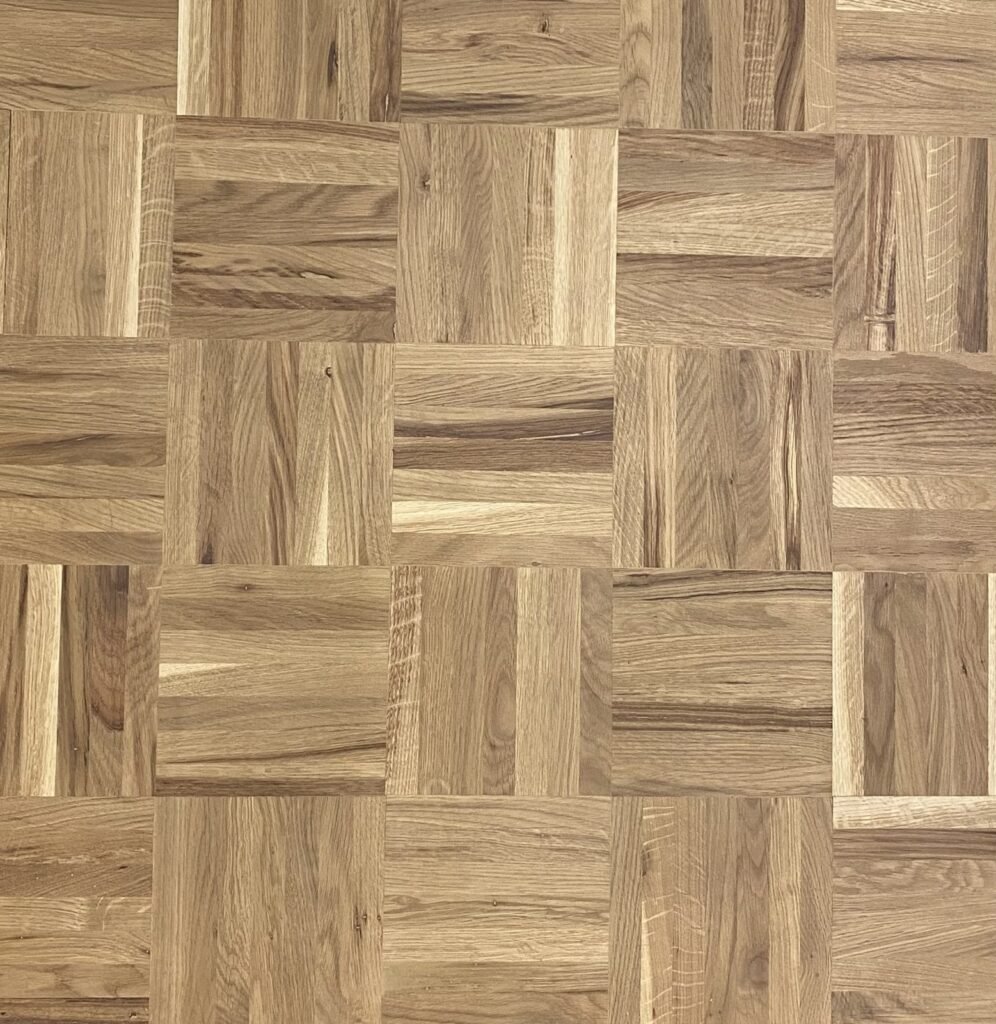Parquet Mosaïque Chêne Massif — Damier Extra Rustique