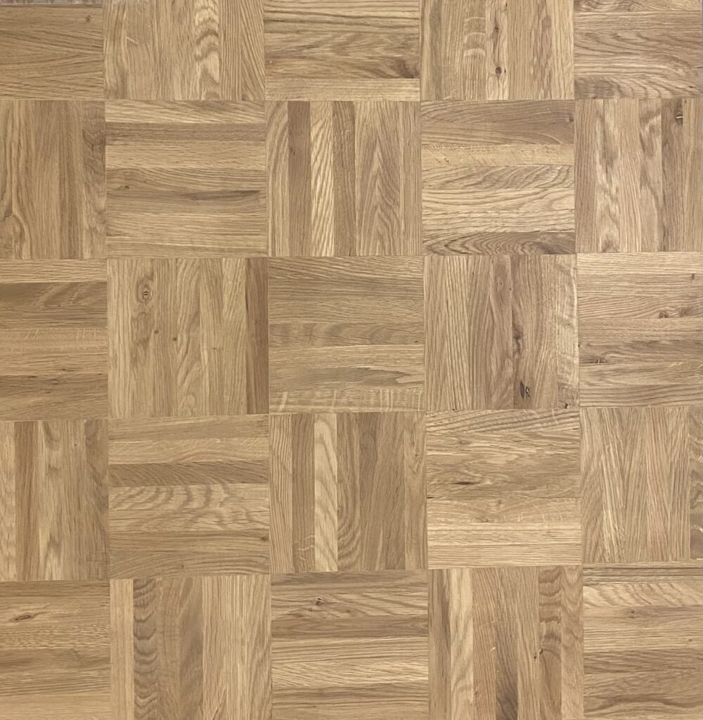 Parquet Mosaïque Chêne Massif — Damier Rustique