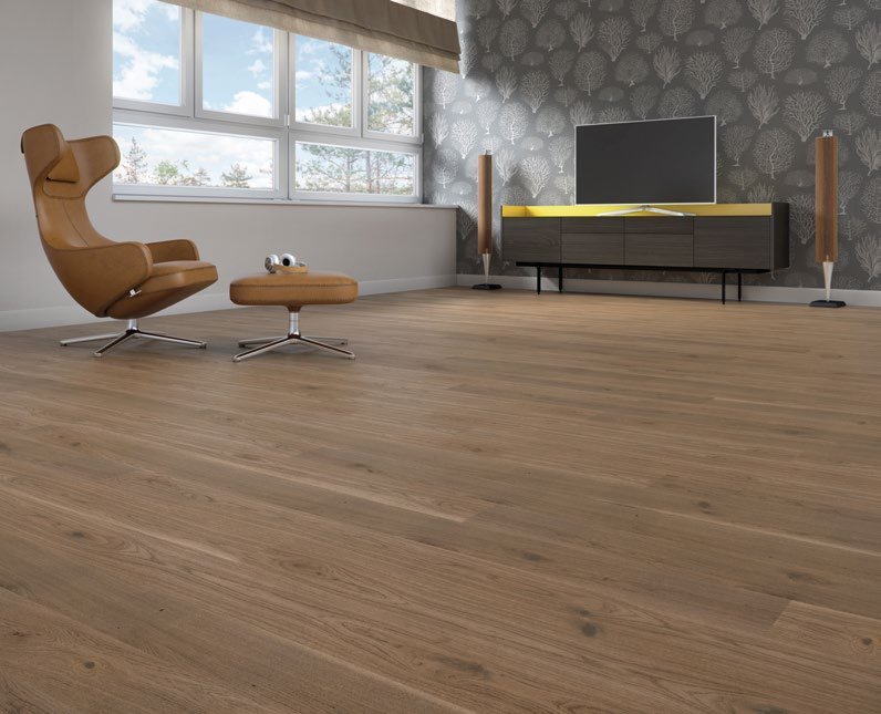 Parquet Chêne Cottage Seven — Taupe verni mat 148×2200
