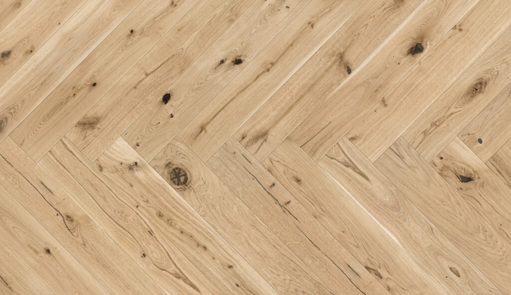 Parquet Chêne Earthquake — Bâton rompu Cashmere verni mat 148×1080