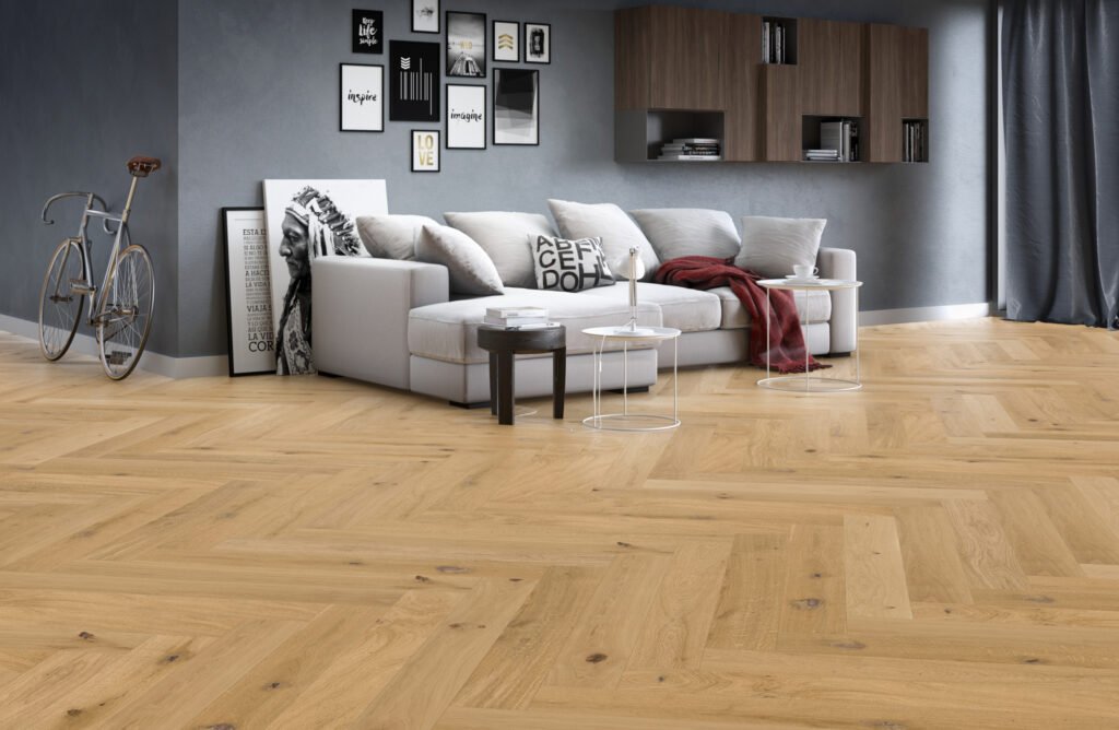 Parquet Chêne Earthquake — Bâton rompu huilé 148×1080