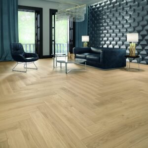 Eichenparkett Classic — Fischgrät geölt porcelaine 148×1080