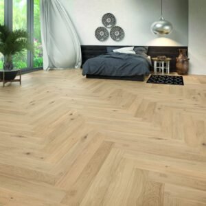 Oak Parquet Earthquake — Herringbone oiled 148×1080