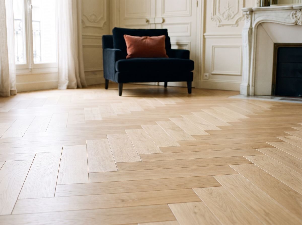Parquet Eiche verlegt als Fischgrät